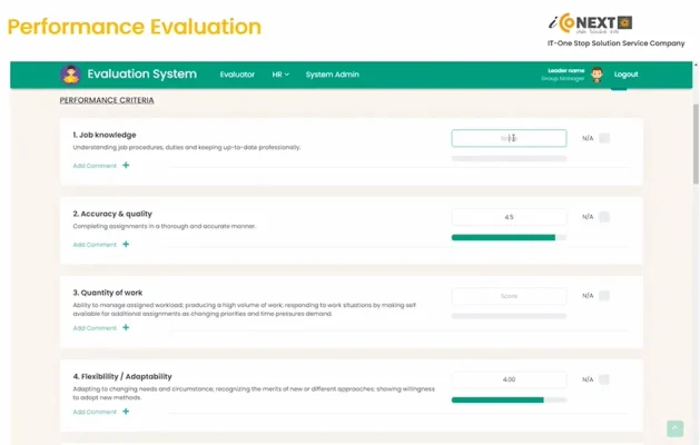 HRMS ประเมินผลการปฏิบัติงาน