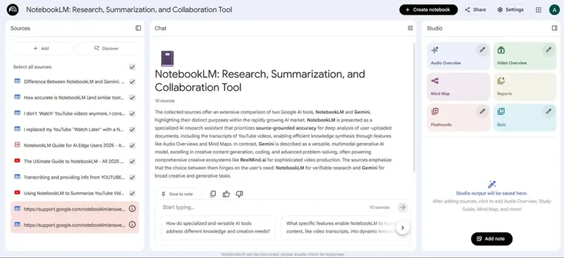 NotebookLM สรุปเนื้อหาในรูปแบบต่างๆ