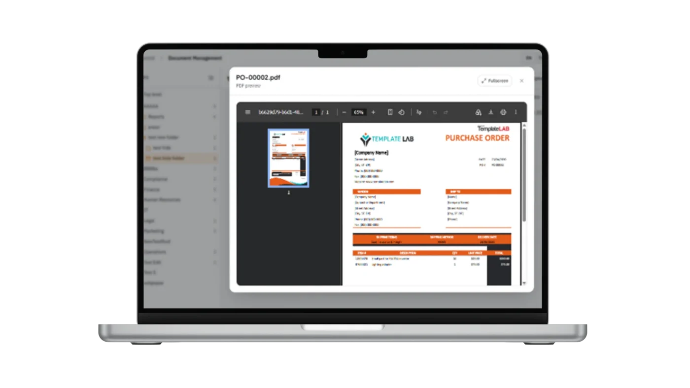 Document management: Preview document